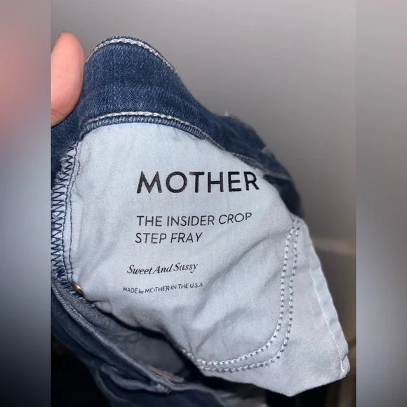 Mother Jeans Womens 27 The Insider Crop Step Fray Sweet And Sassy Denim Raw Hem - Picture 7 of 8